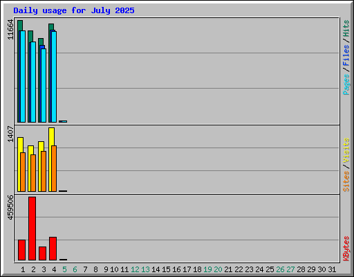 Daily usage for July 2025