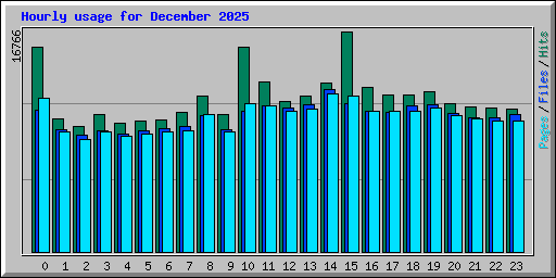 Hourly usage for December 2025